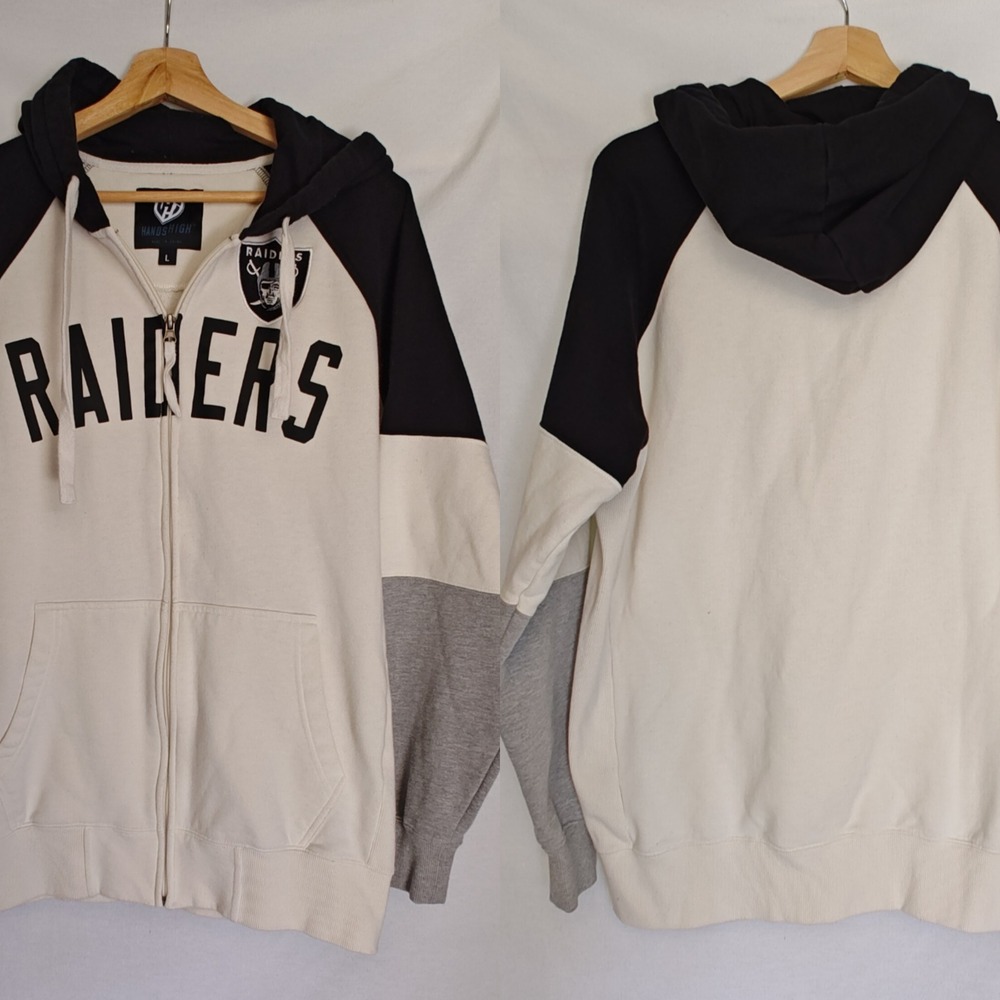 Vegas Raiders GIII Apparel Group Full Zip Hoodie Sweatshirt Color Block NFL L